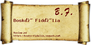 Boskó Fidélia névjegykártya